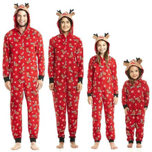 Charger l'image dans la galerie, Jumpsuit with hoodie Matching family Christmas Pajama Set