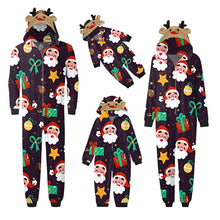 Charger l'image dans la galerie, Santa and Gifts Jumpsuit with hoodie Matching family Christmas Pajama Set