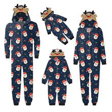 Charger l'image dans la galerie, Santa Jumpsuit with hoodie Matching family Christmas Pajama Set
