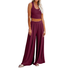 Load image into Gallery viewer, Wide Leg Pajamas with Matching Sleeveless Top