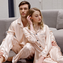 Load image into Gallery viewer, Couple Satin Pajamas Set