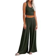 Load image into Gallery viewer, Wide Leg Pajamas with Matching Sleeveless Top