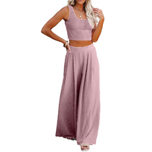 Load image into Gallery viewer, Wide Leg Pajamas with Matching Sleeveless Top