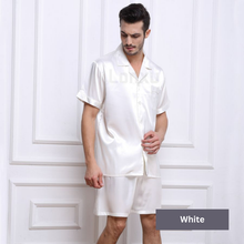 Charger l'image dans la galerie, Ensemble de pyjama en soie pour homme