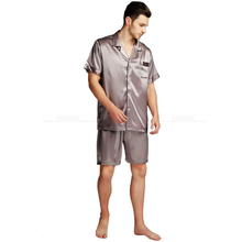 Charger l'image dans la galerie, Ensemble de pyjama en soie pour homme