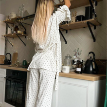 Load image into Gallery viewer, Three Piece Heart Print Wide Leg Pajamas Set
