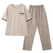 Charger l'image dans la galerie, Ensemble de pyjama court abricot en pur coton pour homme