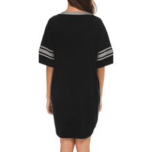 Charger l'image dans la galerie, Chemise ample et confortable à manches courtes en coton et col en V et vêtement de nuit