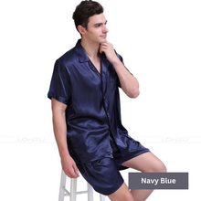 Charger l'image dans la galerie, Ensemble de pyjama en soie pour homme