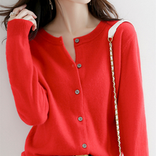 Charger l'image dans la galerie, O Neck Cashmere Winter Cardigan