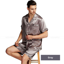 Charger l'image dans la galerie, Ensemble de pyjama en soie pour homme