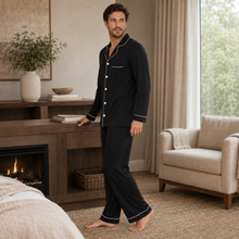 Charger l'image dans la galerie, Ensemble de pyjama de détente ultra doux boutonné pour homme