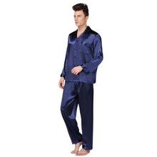 Load image into Gallery viewer, Men Long Sleeve Silk Pajama Set