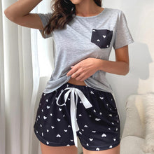 Charger l'image dans la galerie, Pyjama Court T-shirt à Col Rond & Short