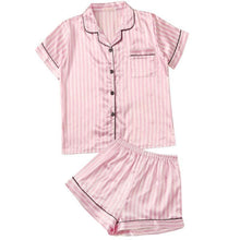 Charger l'image dans la galerie, Pink Silk Shorts Sleepwear Set for Women