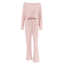 Load image into Gallery viewer, Round Neck 2 Piece Wide Leg Loose Fitting Pajama Set
