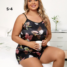 Load image into Gallery viewer, Plus Size Round Neck Sleeveless Pajamas Set For Women
