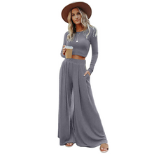 Load image into Gallery viewer, Wide Leg Pajamas with Matching Full Sleeve Top
