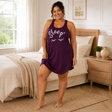 Charger l'image dans la galerie, Chemise de nuit pyjama grande taille Sleepy Star – Violet

