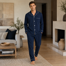 Charger l'image dans la galerie, Ensemble de pyjama pour homme en coton avec boutons
