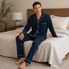 Charger l'image dans la galerie, Ensemble de pyjama pour homme en coton avec boutons
