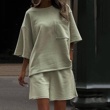 Load image into Gallery viewer, Women Tee Top Shorts Set
