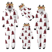 Load image into Gallery viewer, Christmas Tree Jumpsuit with hoodie Matching family Christmas Pajama Set

