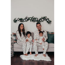 Load image into Gallery viewer, White Christmas Tree V Neck Button Matching Family Pajamas Set
