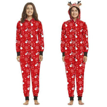 Load image into Gallery viewer, Jumpsuit with hoodie Matching family Christmas Pajama Set
